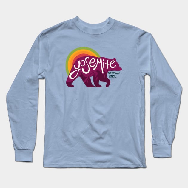 Yosemite National Park Bear Long Sleeve T-Shirt by Kathy Osborne Studio